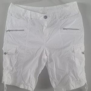 Women's White Cargo Shorts